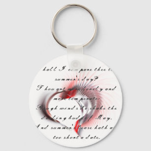 Metallherz mit Shakespeares Sonnet 18 Schlüsselanhänger