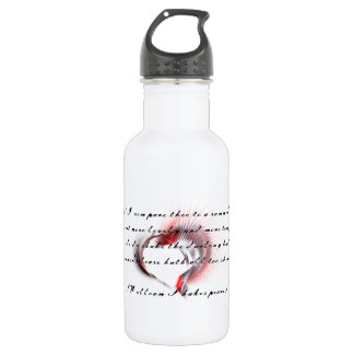 Metallherz mit Shakespeares Sonnet 18 Trinkflasche