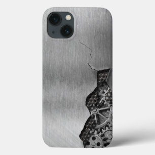 Metallhintergrund mit mechanischem Schaden iPhone 13 Hülle
