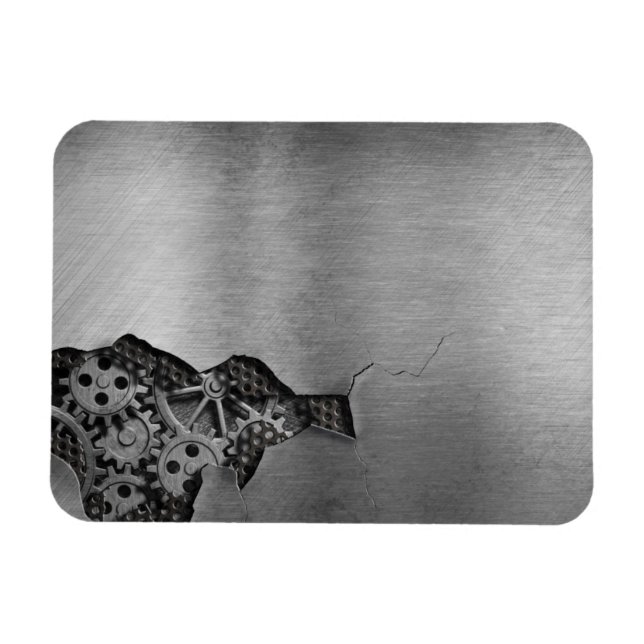 Metallhintergrund mit mechanischer Beschädigung Magnet (Horizontal)