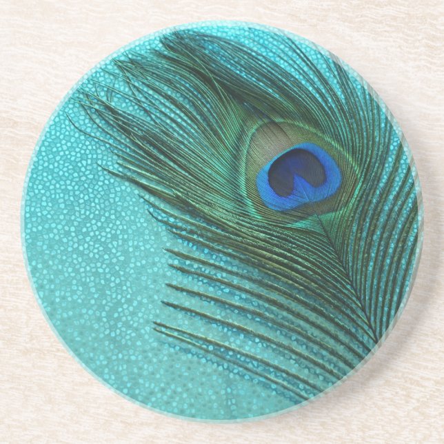 Metallic Aqua Sandstein Untersetzer (Vorne)