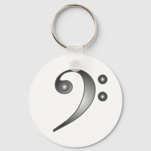Metallic Bass Clef Schlüsselanhänger (Vorderseite)