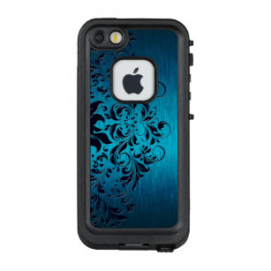 Metallic Blue & Dark Blue Floral Lace LifeProof FRÄ’ iPhone SE/5/5s Hülle
