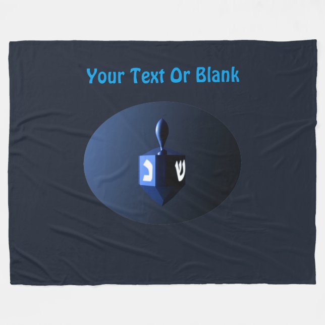 Metallic Blue Dreidel Fleecedecke (Vorderseite (Horizontal))