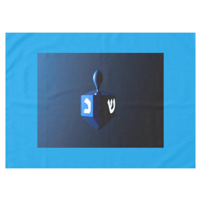 Metallic Blue Dreidel Tischdecke (Vorderseite (Horizontal))
