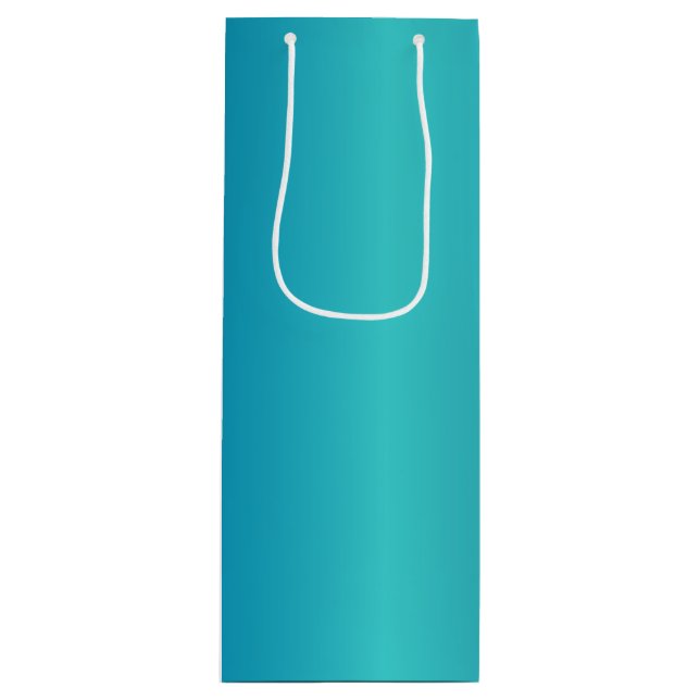 Metallic Blue Geschenktüte Für Weinflaschen (Vorderseite)