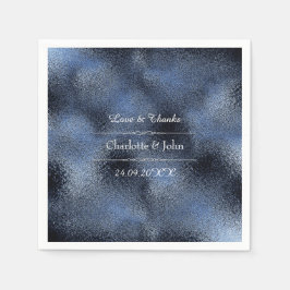 Metallic Blue Navy Glass Wedding Event Bridal Serviette