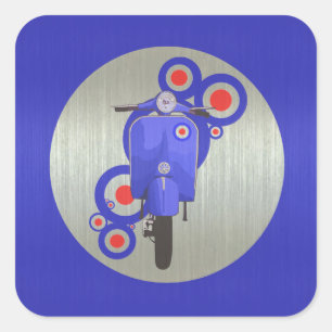 Metallic Blue scooter et cibles autocollants
