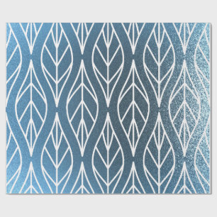 Metallic Blue White Gift Wrapping Paper Geschenkpapier