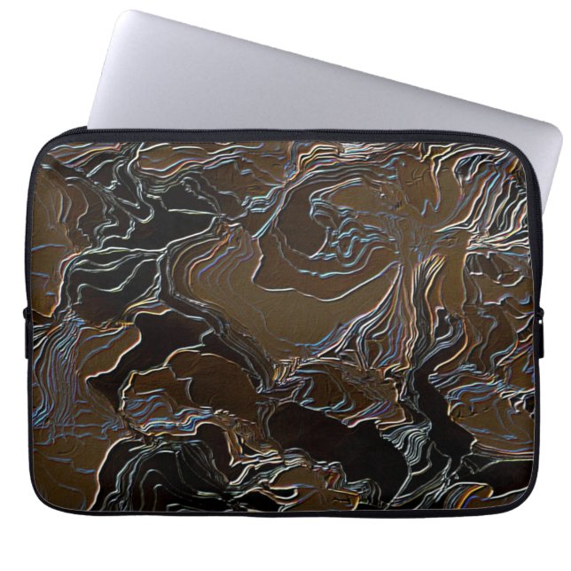Metallic Brown Camouflage Laptopschutzhülle (Vorderseite)