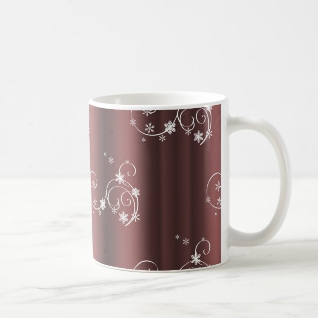 Metallic Brown White Wirbel Weihnachten Kaffeetasse (Rechts)