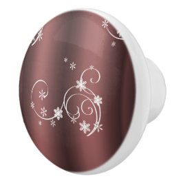 Metallic Brown White Wirbel Weihnachten Keramikknauf