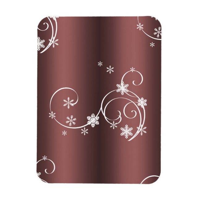 Metallic Brown White Wirbel Weihnachten Magnet (Vertikal)