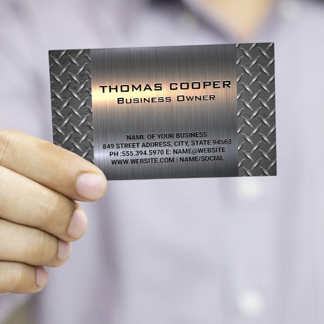 Metallic Brushed Shine | Diamant gepolstertes Must Visitenkarte (Von Creator hochgeladen)