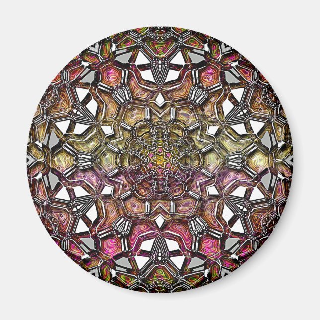Metallic Crystal Mandala Magnet (Vorne)