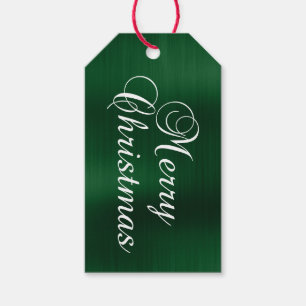 Metallic Dark Green Frohe Weihnachten Geschenkanhänger
