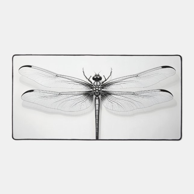 Metallic Dragonfly Desk Mat - Stilvoll & funktione Schreibtischunterlage (Vorderseite)