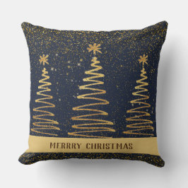 Metallic Elegant Luxus funkelndes Blau Kissen