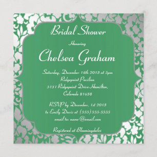 Metallic Emerald Green Bridal Dusche Einladung