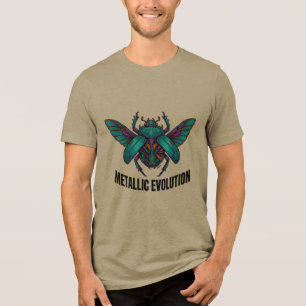 Metallic Evolution Cybernetic Käfer Grafik T-Shirt Tri-Blend Shirt