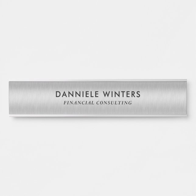 Metallic faux silver background door sign türschild (Vorderseite )