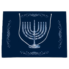 Metallic Filigree Menorah Große Geschenktüte