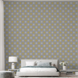 Metallic flower tile gray background tapete