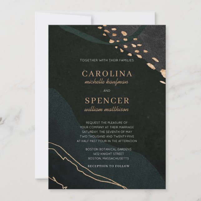 Metallic Geode Wedding Einladung (Vorderseite)