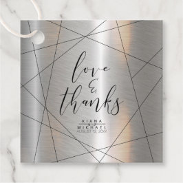 Metallic Geometric Vielen Dank Silver/Black ID648 Geschenkanhänger