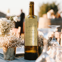 Metallic Geometric Wedding Gold ID648 Flaschenanhänger