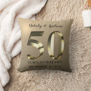 Metallic Gold 50. Hochzeitstag Kissen