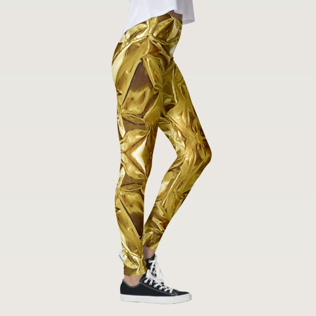 Metallic Gold Abstract 101 Leggings (Droite)
