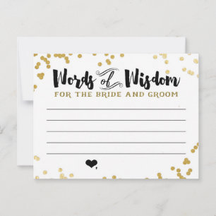 Metallic Gold Advice Card für Braut und Bräutigam Hinweiskarte