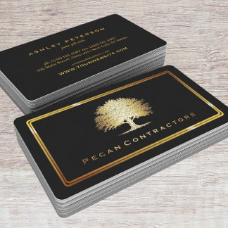 Metallic Gold Alte Eiche Tree Elegante Business Ca Visitenkarte