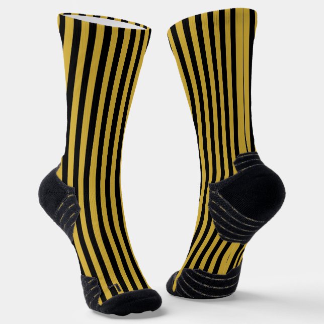 Metallic Gold and Black Stripe Decorative Socken (Gewinkelt)