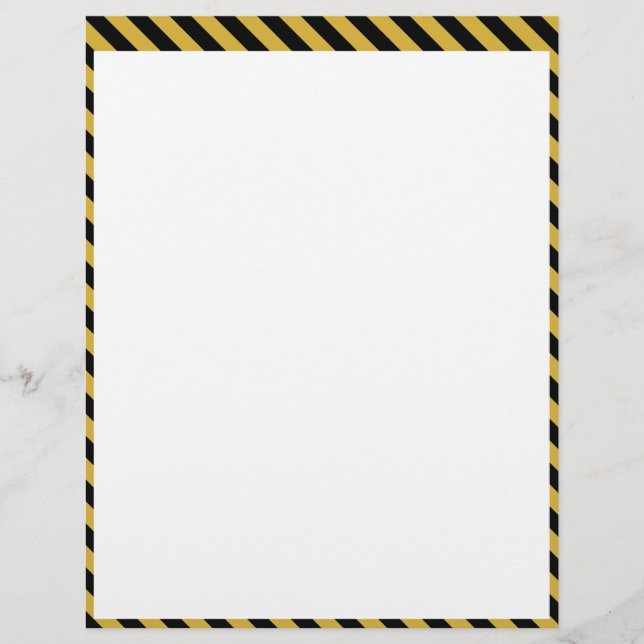 Metallic Gold and Black Stripe Pattern Stylish Briefbogen (Vorderseite)