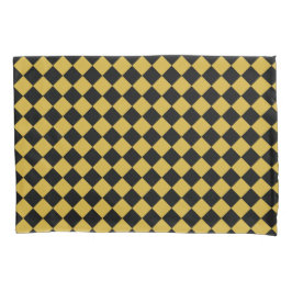 Metallic Gold and Bold Black Chevron Pattern Kissenbezug