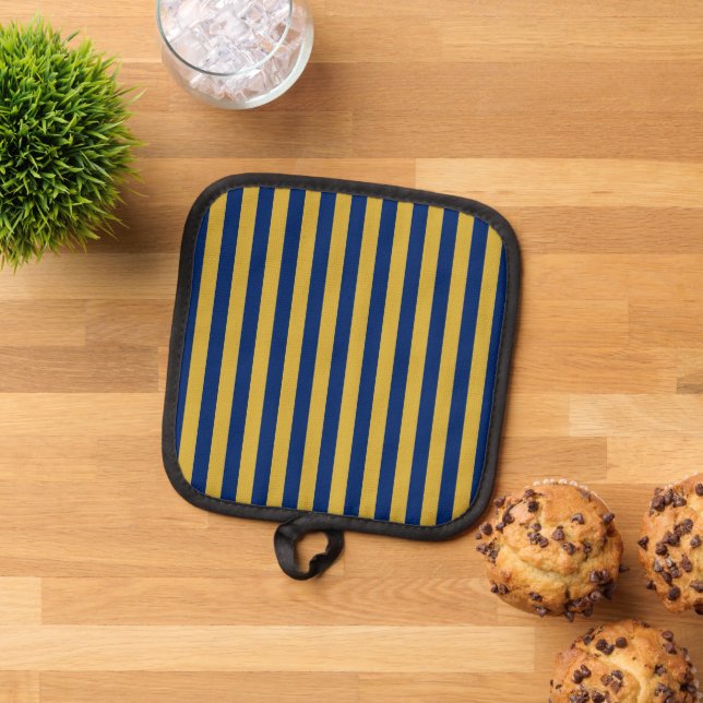 Metallic Gold and Navy Functional Stylish Topflappen (Oben Unten)