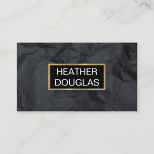 Metallic Gold Banner   Rohes Schwarzes Papier Visitenkarte