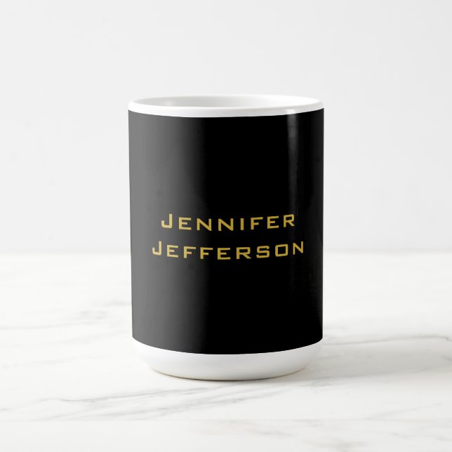 Metallic Gold & Black Professional Modern Elegant  Kaffeetasse (Mittel)
