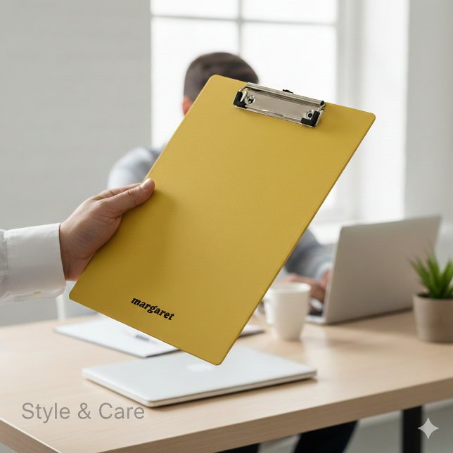 Metallic Gold Clipboard with Your Name Displayed Klemmbrett (Metallic Gold Clipboard with Your Name Displayed)
