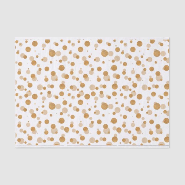 Metallic Gold Dots Weihnachten Seidenpapier (Vorderseite)