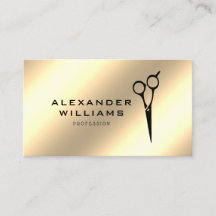 Metallic Gold Effect Friseur QR Code Scissor