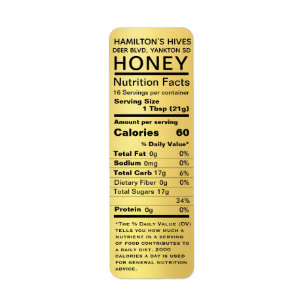 Metallic Gold Honey Nutrition Fakten Rücksendeadre