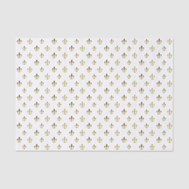 Metallic Gold Lilie Französisches Tissue Paper Seidenpapier (Vorderseite)