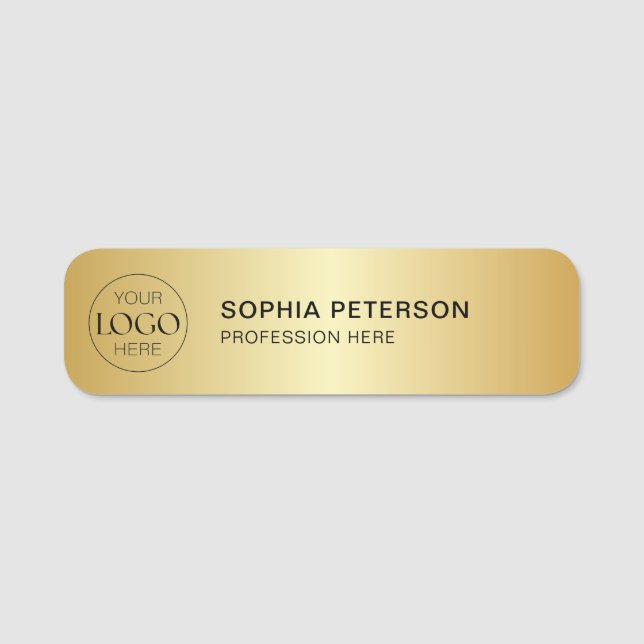 Metallic Gold-Mitarbeiter für Firmenlogos Namensschild (Vorderseite)