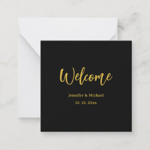Metallic Gold & Schwarz Beruflich Modernes Elegant Mitteilungskarte