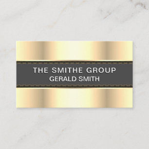 Metallic Gold Shine   Grauer Banner Visitenkarte