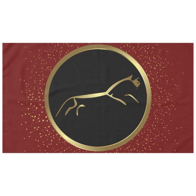 Metallic Gold Uffington Horse Tischdecke (Vorderseite (Horizontal))