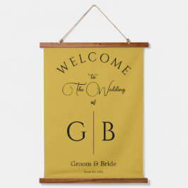 Metallic Gold Wedding Reception Entrance Wandteppich Mit Holzrahmen